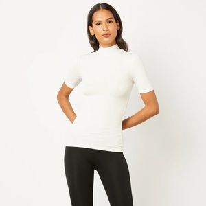 BCBGMaxazria White Short Sleeve Top NWT size S